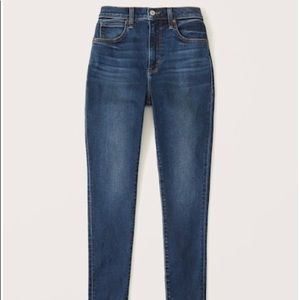 Abercrombie & Fitch Curve Love High Rise Super Skinny Ankle Jeans Dark Wash
